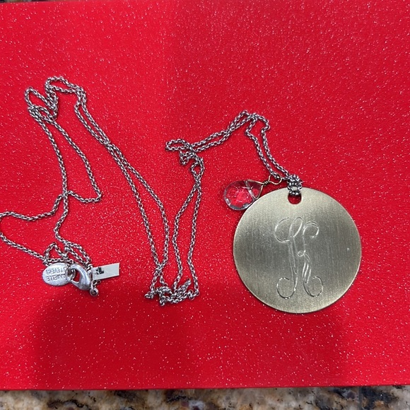 DANIELLE STEVENS LONG NECKLACE WITH A K LETTER PENDANT. - Picture 2 of 6